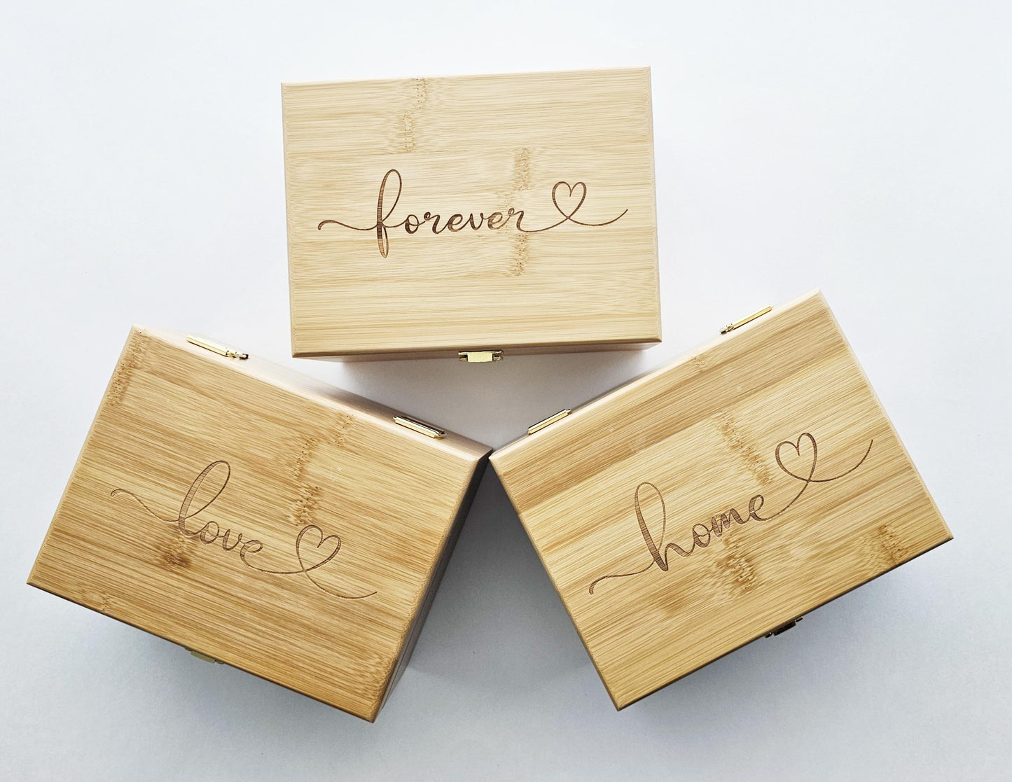 Newfashioned Relics™ Forever Keepsake Box – Engraved Bamboo Storage with Gold Hinges