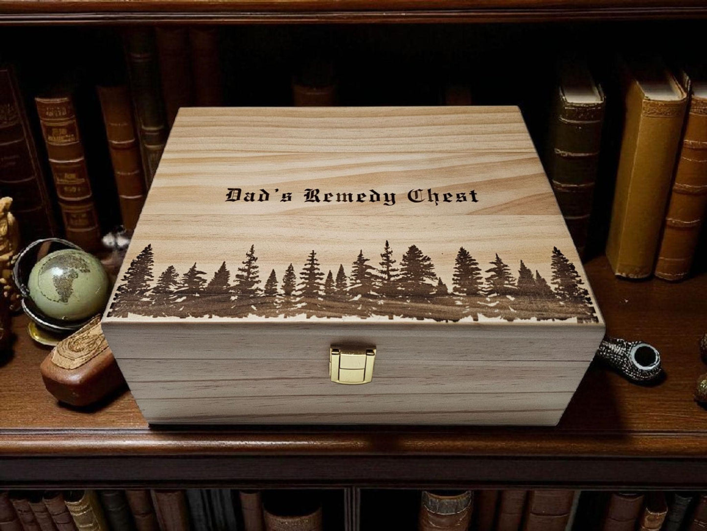 Personalized Wooden Remedy Box – Custom Engraved Keepsake Wellness Chest for Rituals and Self Care