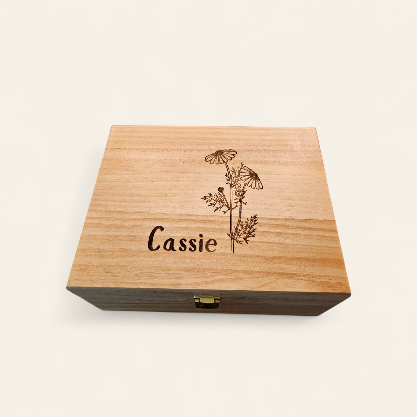 Personalized Birth Flower Keepsake Box