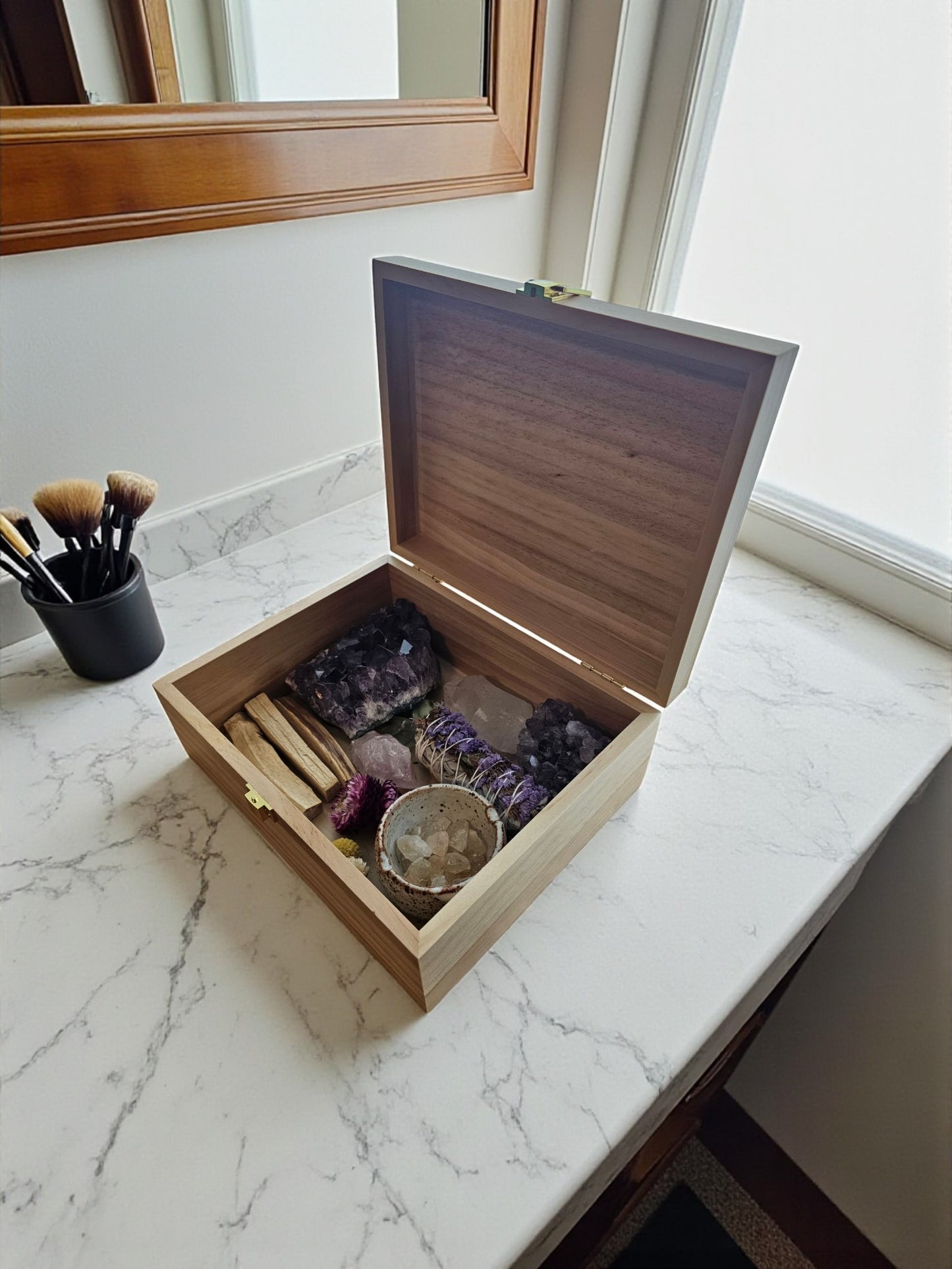 Personalized Wooden Keepsake Box: Engraved Baby Memory Box, 8x10 inches Pine or Bamboo