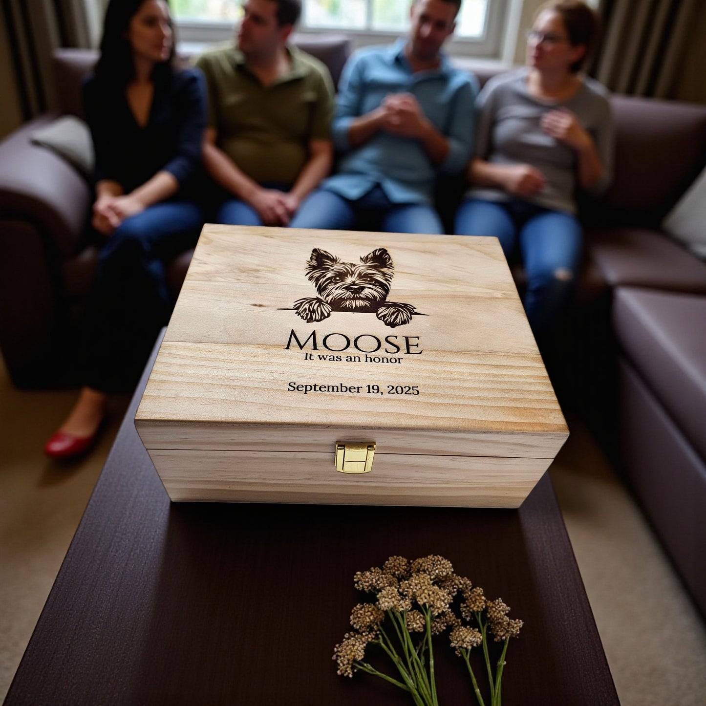 Personalized Dog Keepsake Box – Custom Engraved Wooden Memory Box with Top 25 Dog Breeds – Pet Memorial Gift or Dog Lover Gift