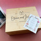 Personalized Wooden Wedding Box: Engraved Memory and Keepsake Box 8x10x4 inches Pine or Bamboo