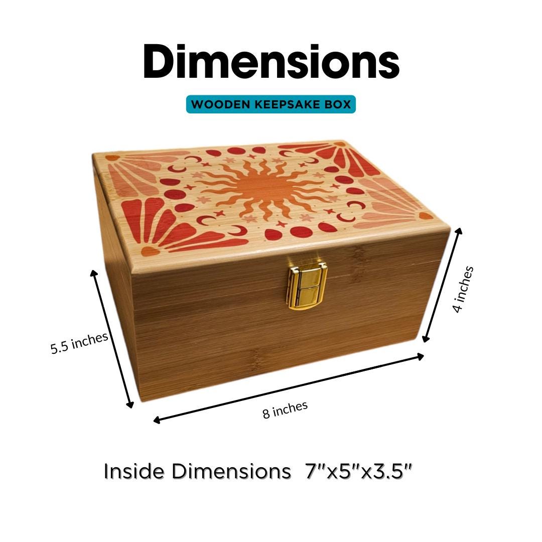 Personalized Sun & Moon Wooden Keepsake Box: Celestial Jewelry Storage