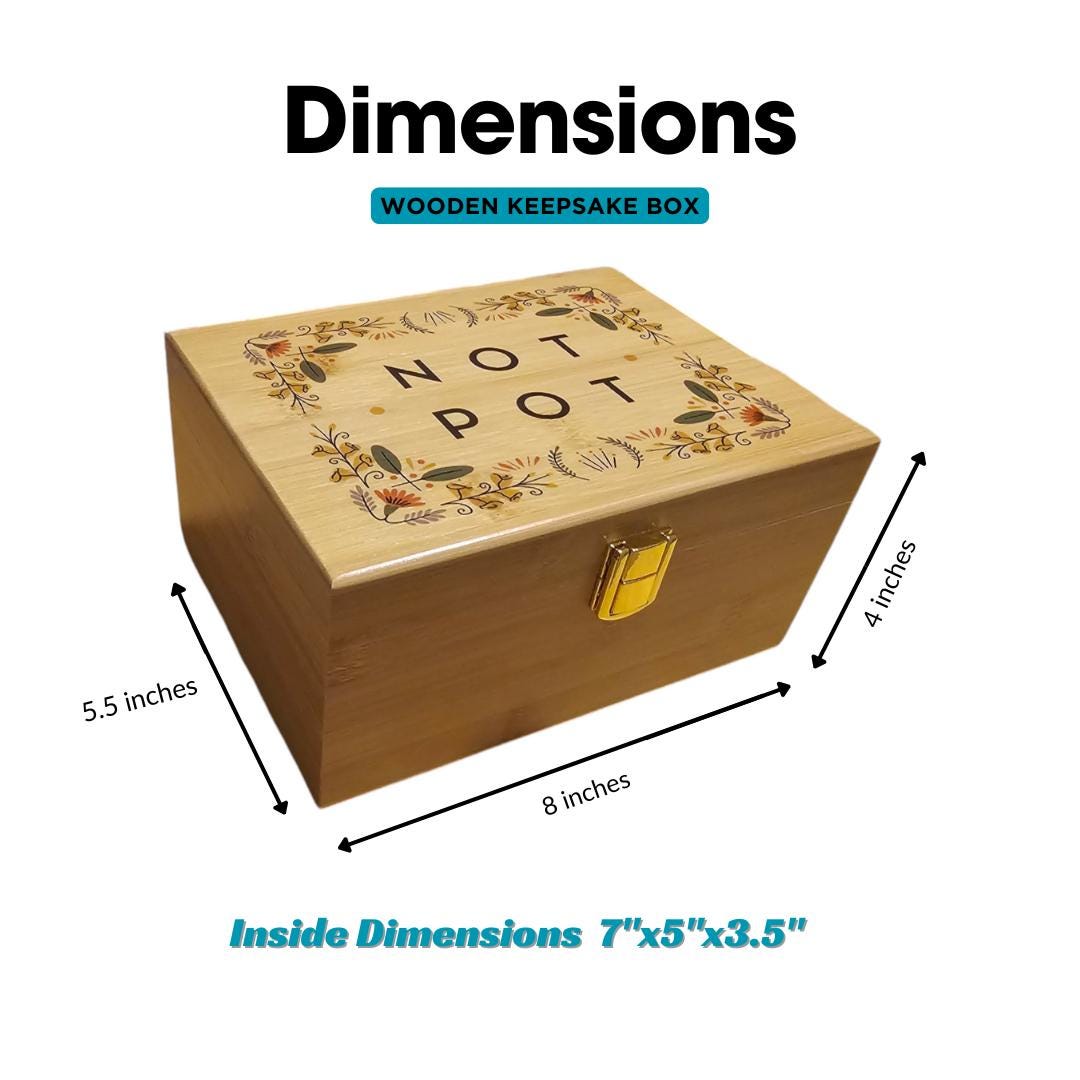 Engraved Bamboo Stash Box: Custom Keepsake Box with Lid optional personalization