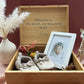 Personalized Birth Flower Keepsake Box: Engraved Pine Wood Memory Box
