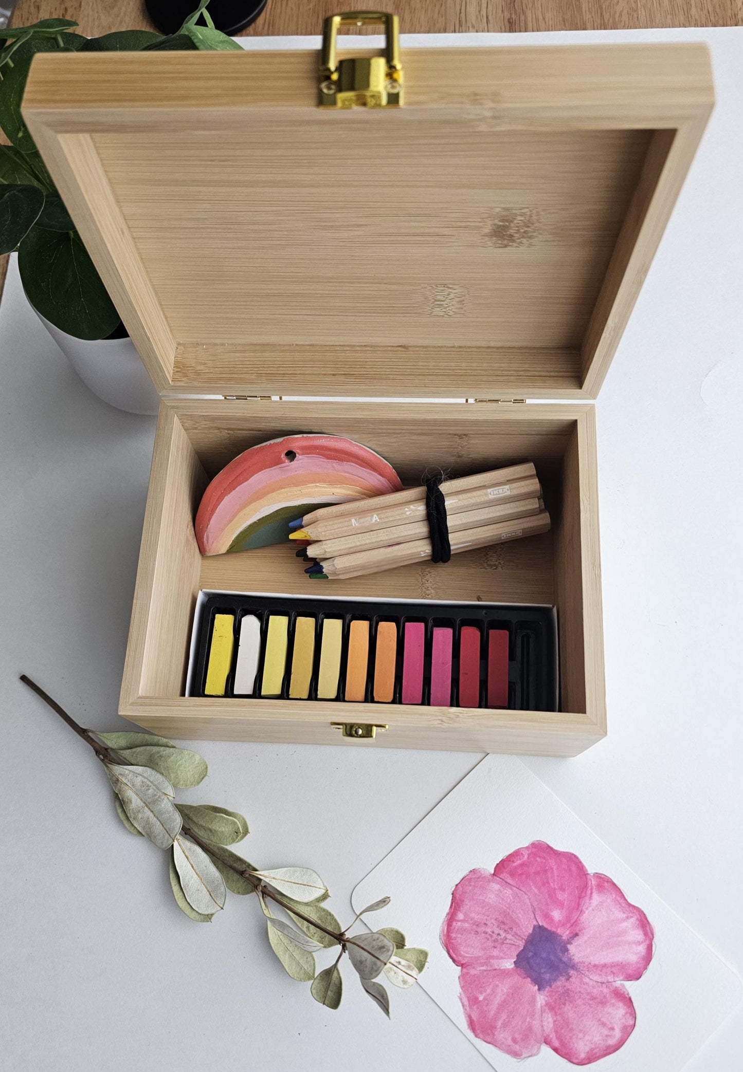 Newfashioned Relics™ Desert Sunset Keepsake Box – Custom Wooden Storage for Jewelry, Tarot & Memories