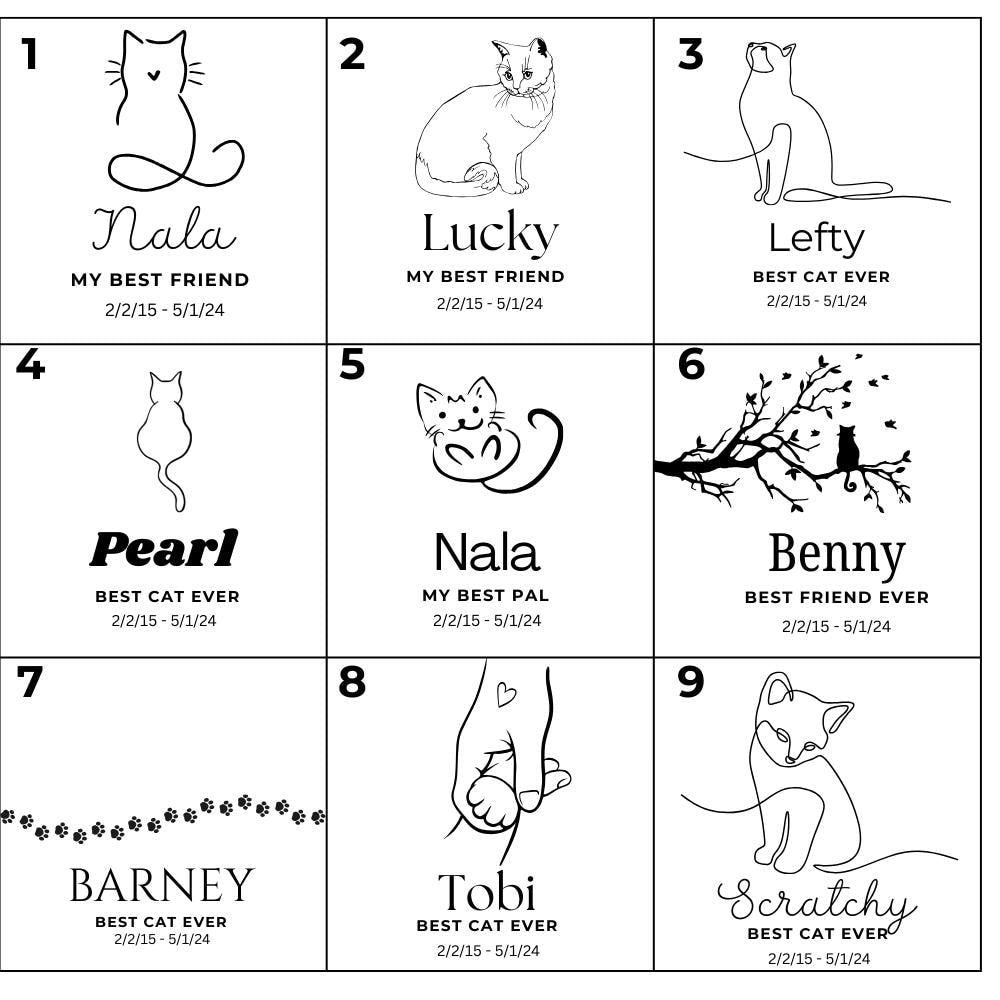 Personalized Cat Memorial Keepsake Box – Wooden Pet Memory Chest | Pine or Bamboo (8x10x4)