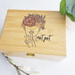 Personalized Flower Lady Keepsake Box: Engraved Wooden Stash Box with Gold Hinges optional personalization