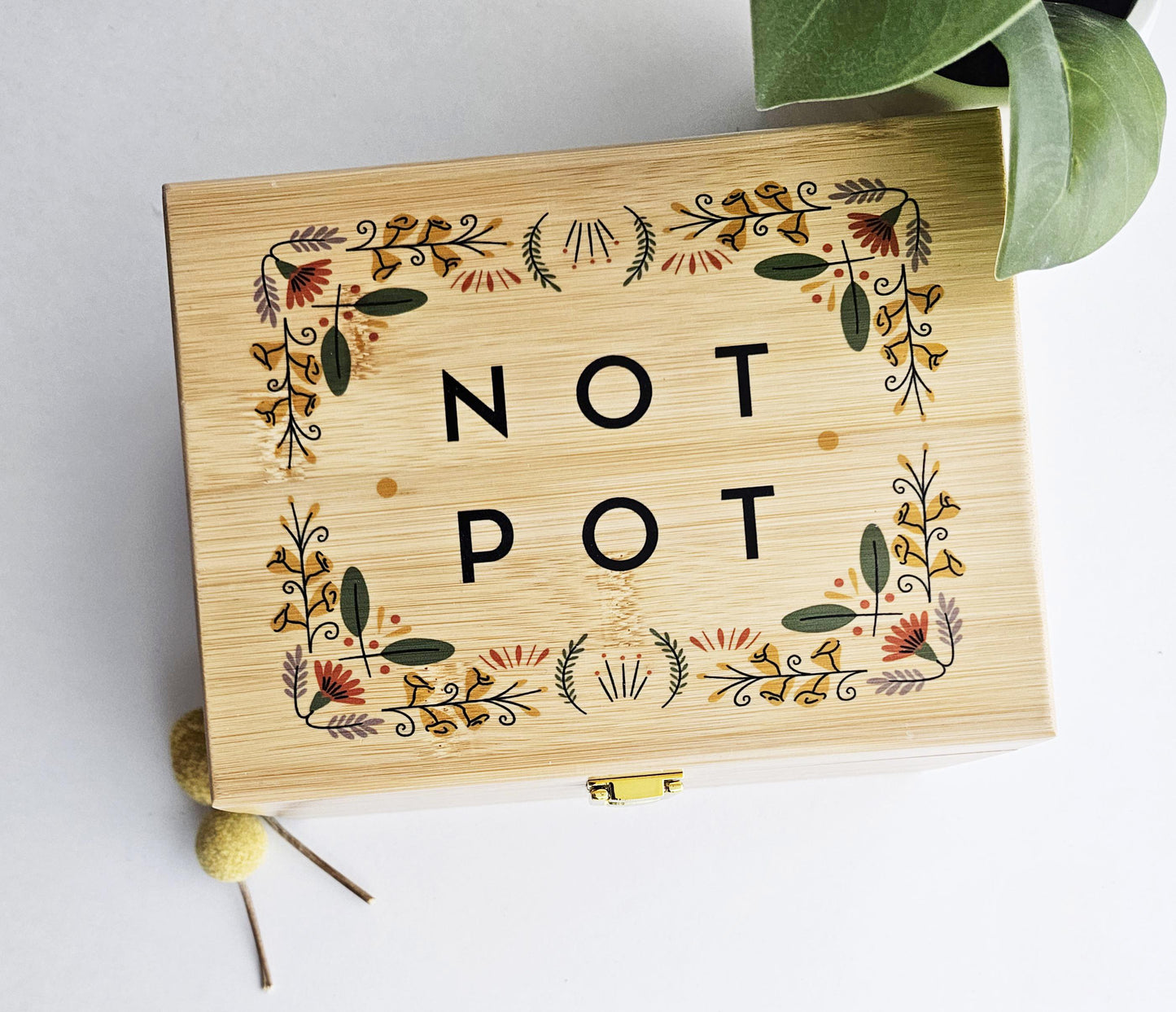 Engraved Bamboo Stash Box: Custom Keepsake Box with Lid optional personalization