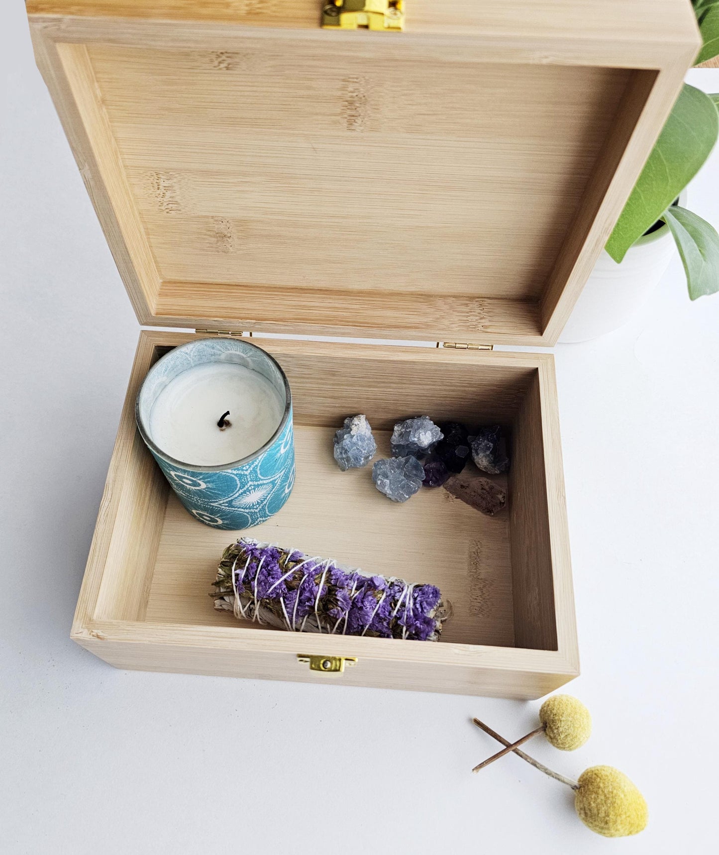 Newfashioned Relics™ Bamboo Keepsake Box –Wooden Stash Box with Lid for Jewelry & Memories