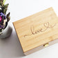 Newfashioned Relics™ Love Keepsake Box – Engraved Bamboo Storage with Gold Hinges