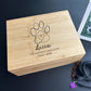 Cherished Dog Memory Box: Handcrafted Pine Keepsake with Engraving