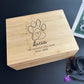 Personalized Dog Memorial Keepsake Box – Wooden Pet Memory Chest | Pine or Bamboo (8x10x4)