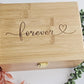 Engraved Bamboo Keepsake Box: Love, Home, Forever - Memory Box optional personalization