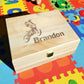 Personalized Keepsake Box for Boys – Wooden Memory Box | Pine or Bamboo (8x10x4)