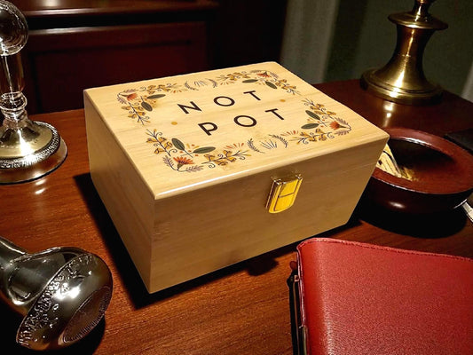 Newfashioned Relics™ Bamboo Keepsake Box –Wooden Stash Box with Lid for Jewelry & Memories