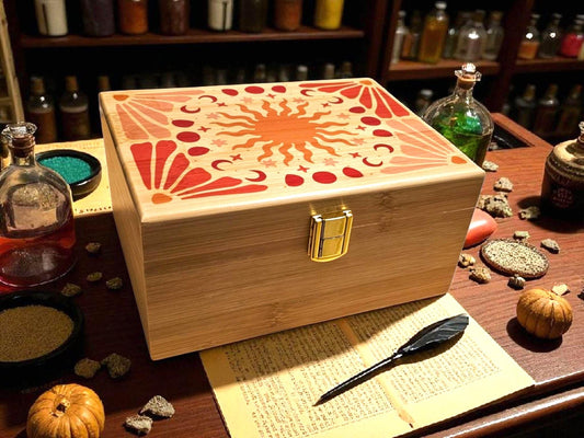 Personalized Sun & Moon Wooden Keepsake Box: Celestial Jewelry Storage