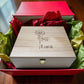 Personalized Birth Flower Keepsake Box: Engraved Pine Wood Memory Box
