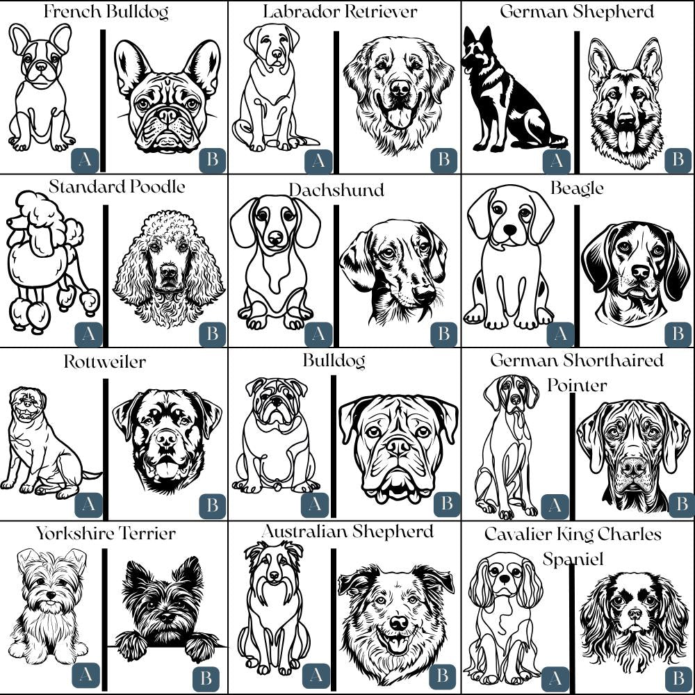 Personalized Dog Keepsake Box – Custom Engraved Wooden Memory Box with Top 25 Dog Breeds – Pet Memorial Gift or Dog Lover Gift