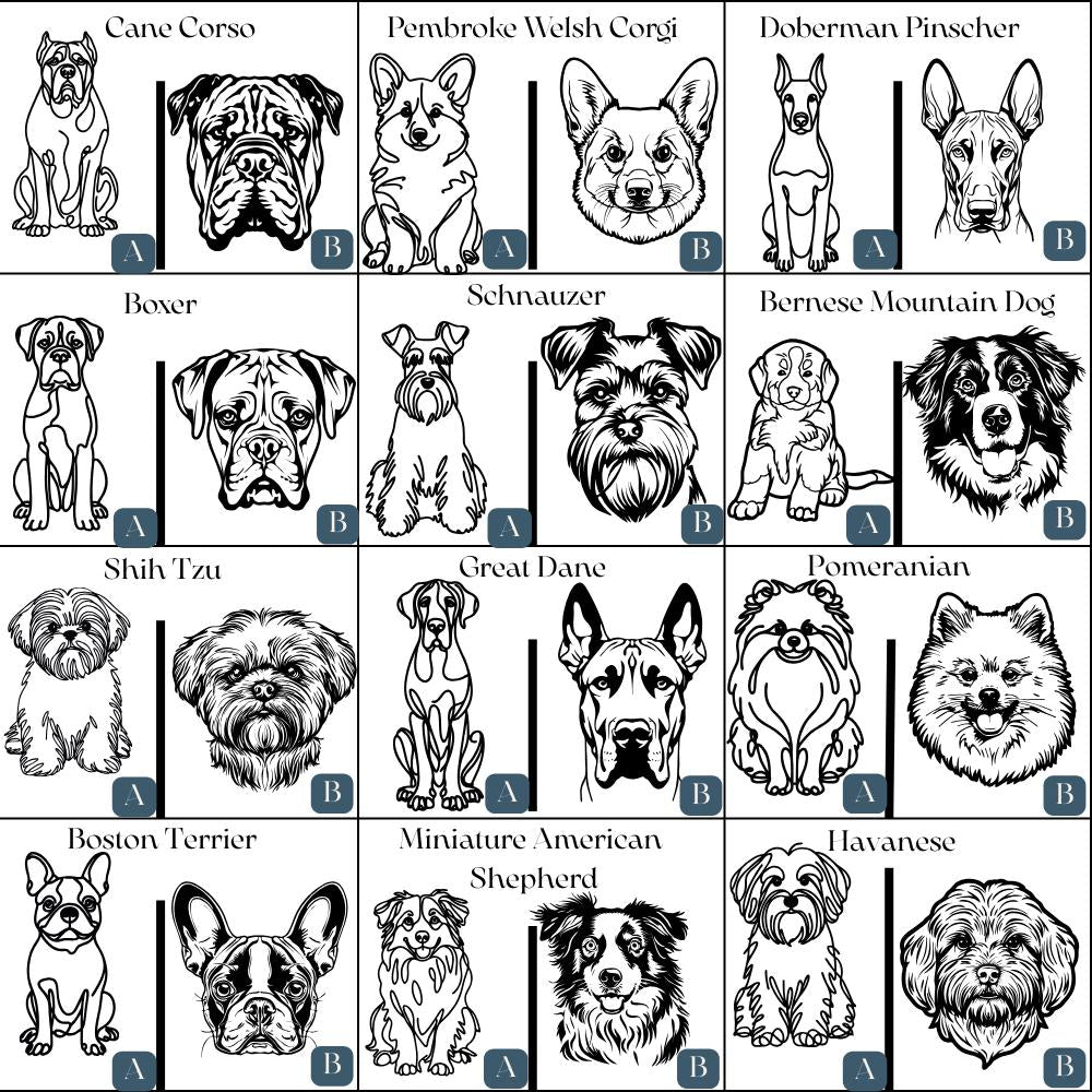 Personalized Dog Keepsake Box – Custom Engraved Wooden Memory Box with Top 25 Dog Breeds – Pet Memorial Gift or Dog Lover Gift