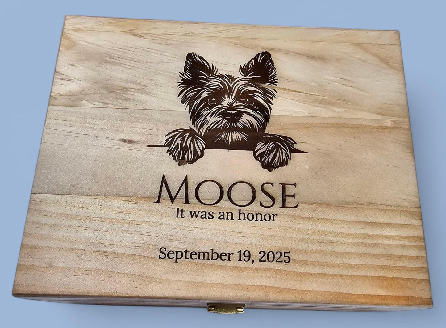 Personalized Dog Keepsake Box – Custom Engraved Wooden Memory Box with Top 25 Dog Breeds – Pet Memorial Gift or Dog Lover Gift