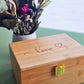 Engraved Bamboo Keepsake Box: Love, Home, Forever - Memory Box optional personalization